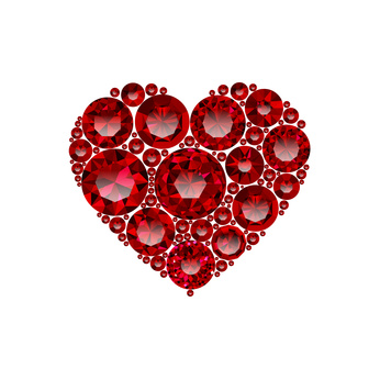 Coração em rubis, jóia de luxo
